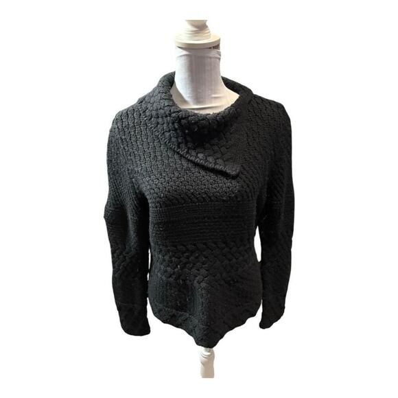 Black Wool Blend Sweater Size L - Picture 1 of 4